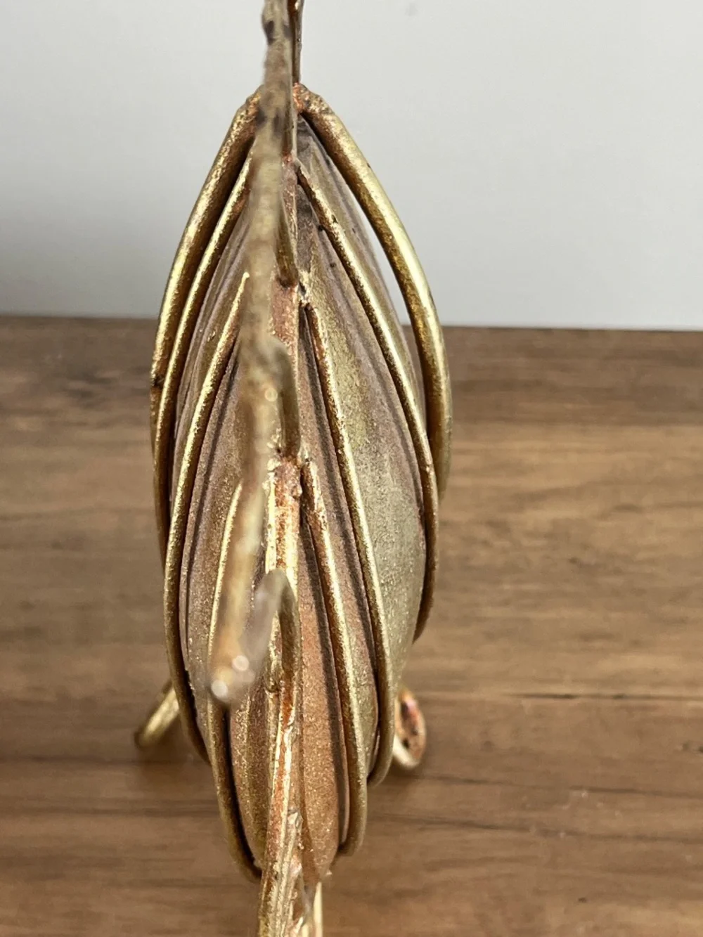 Vintage Handmade Metal Blowfish - Rustic Gold - Fish Sculpture - 11 inch Tall - Picture 8 of 15
